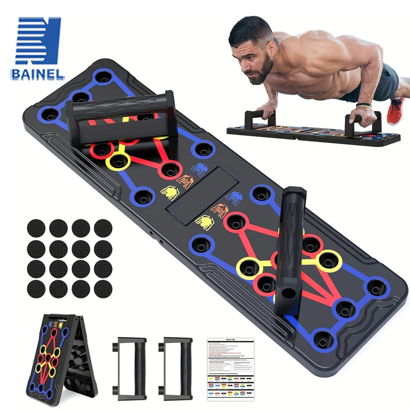 

20-in-1 Push Up Board: Get Fit Tone Chest Muscles Foldable Multi-Functional Exercise Equipment Fitness Sports Gym Workout Kit