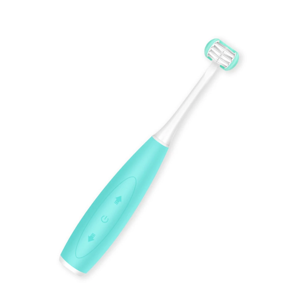 3D 사이드 음파 전동 칫솔, 어린이 교체 스마트 초음파 브러시 헤드, 방수 타이머, USB 충전식 가정용