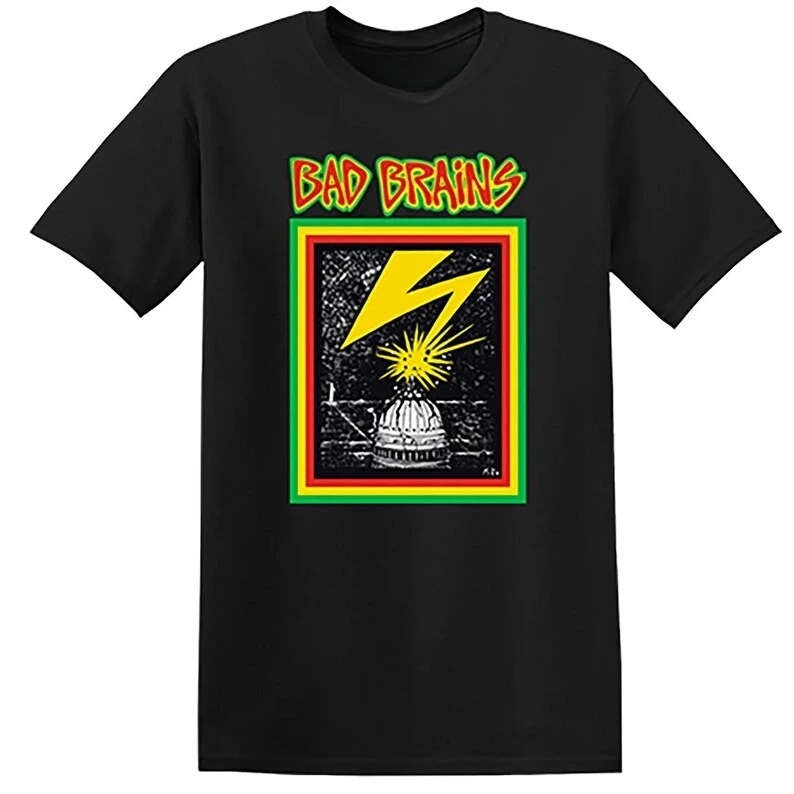 Bad Brains Capitol Strike on Gold Schwarzes Freizeit-T-Shirt für Herren und Damen, Luxus-Band-Marken-Top