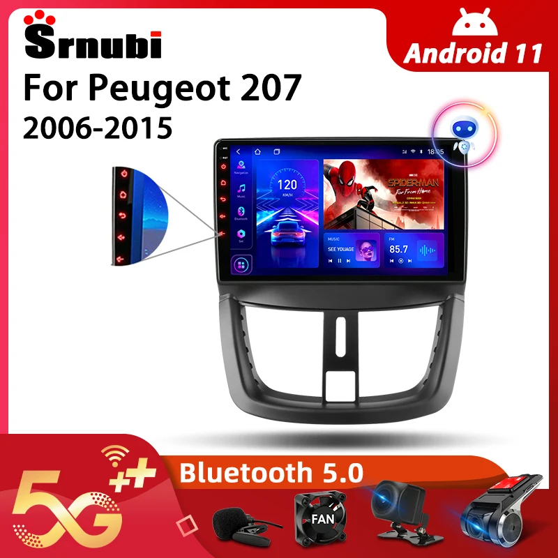 Srnubi Android 10 автомобильное радио для Peugeot 207 2006-2015 мультимедийный видеоплеер 2Din 4G WIFI