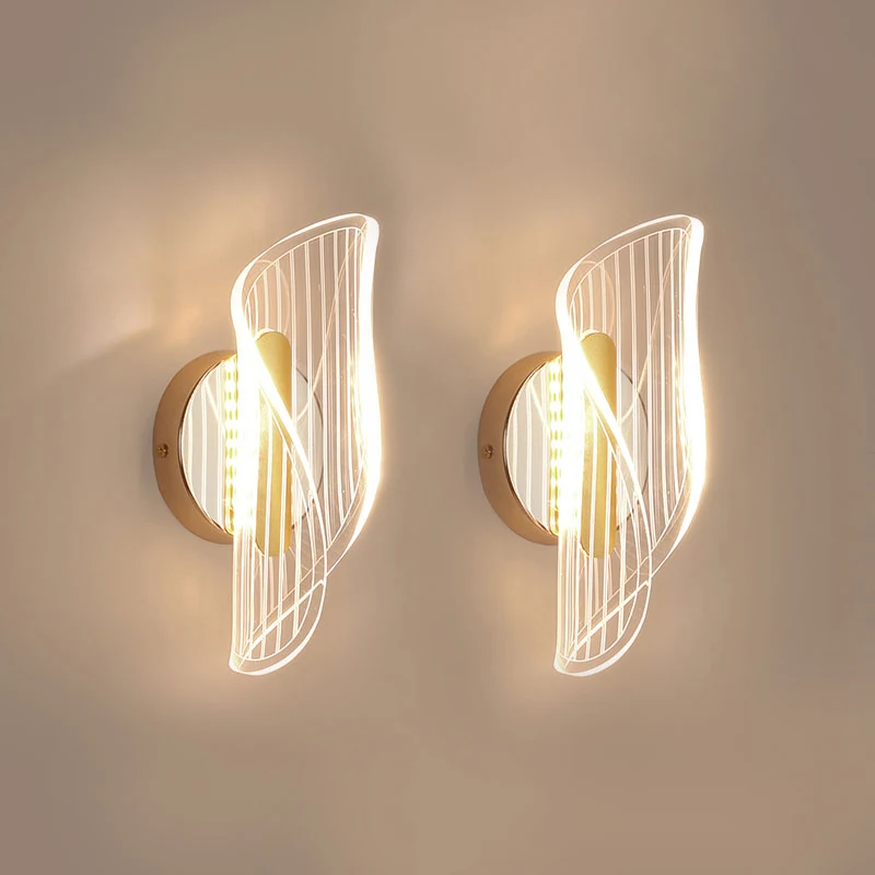 

Led Wall Lights Luxury Gold Nordic Acrylic For Bedroom Bedside Hallway Living Room Balcony Vanity Decoration Wall Lamps