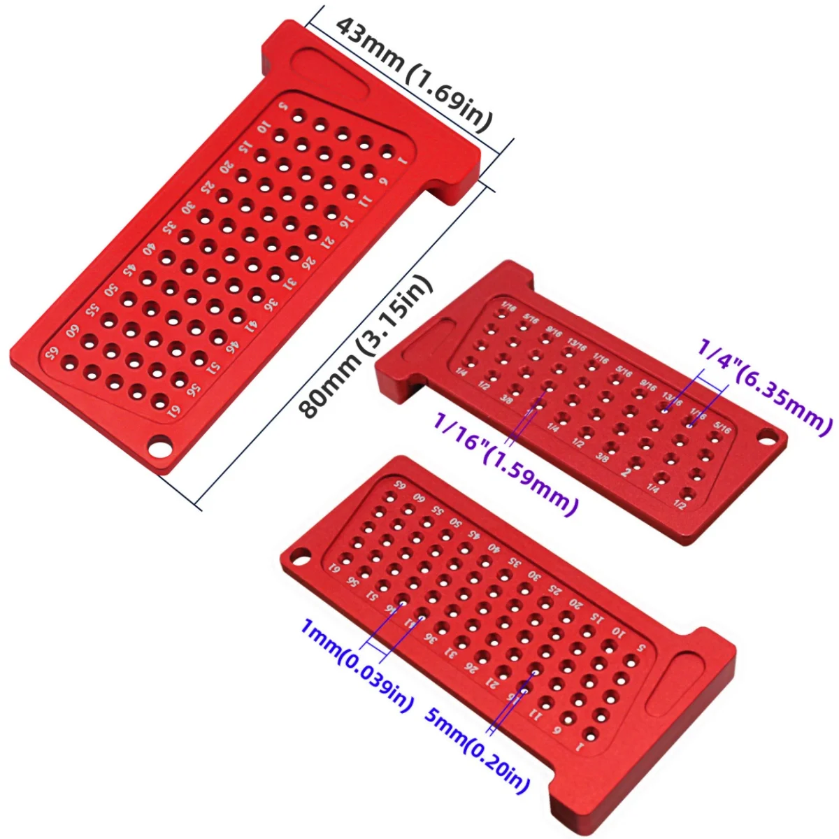 미터법/인치 포켓형 고정밀 T자형 각도자 알루미늄 합금 정밀 목공용 구멍 표시 마킹 교정 게이지