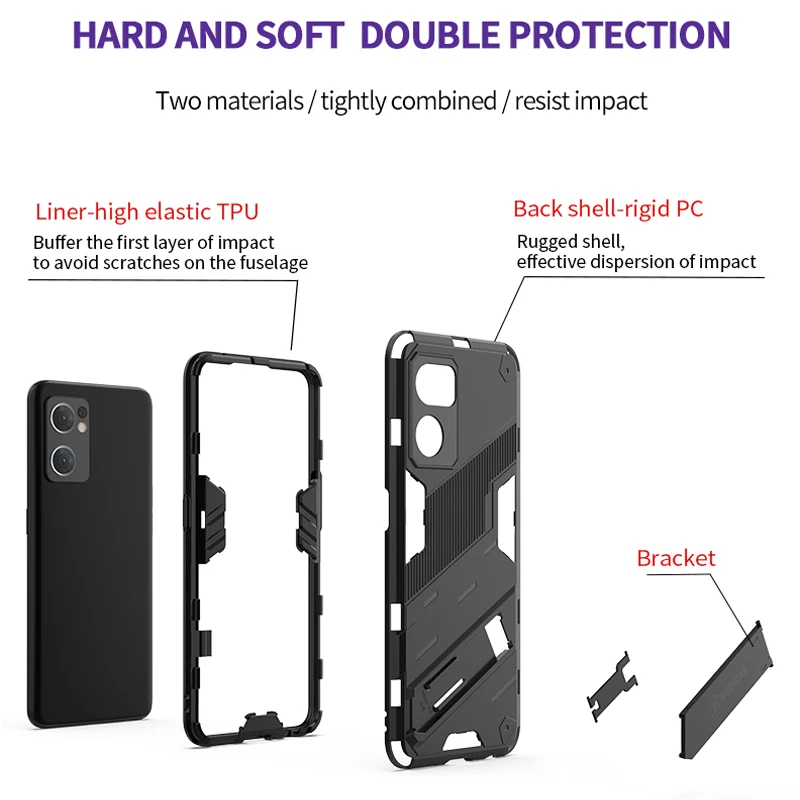 Funda a prueba de golpes para Oppo Find X3 Pro, carcasa de TPU con soporte  de anillo, armadura trasera, Find X3 Pro, 6,7 - AliExpress