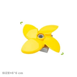 Big Building Block Accessories for Kids - Houses & Villas Construction Set with Rotating Gear Connections (Rotating fan blade)