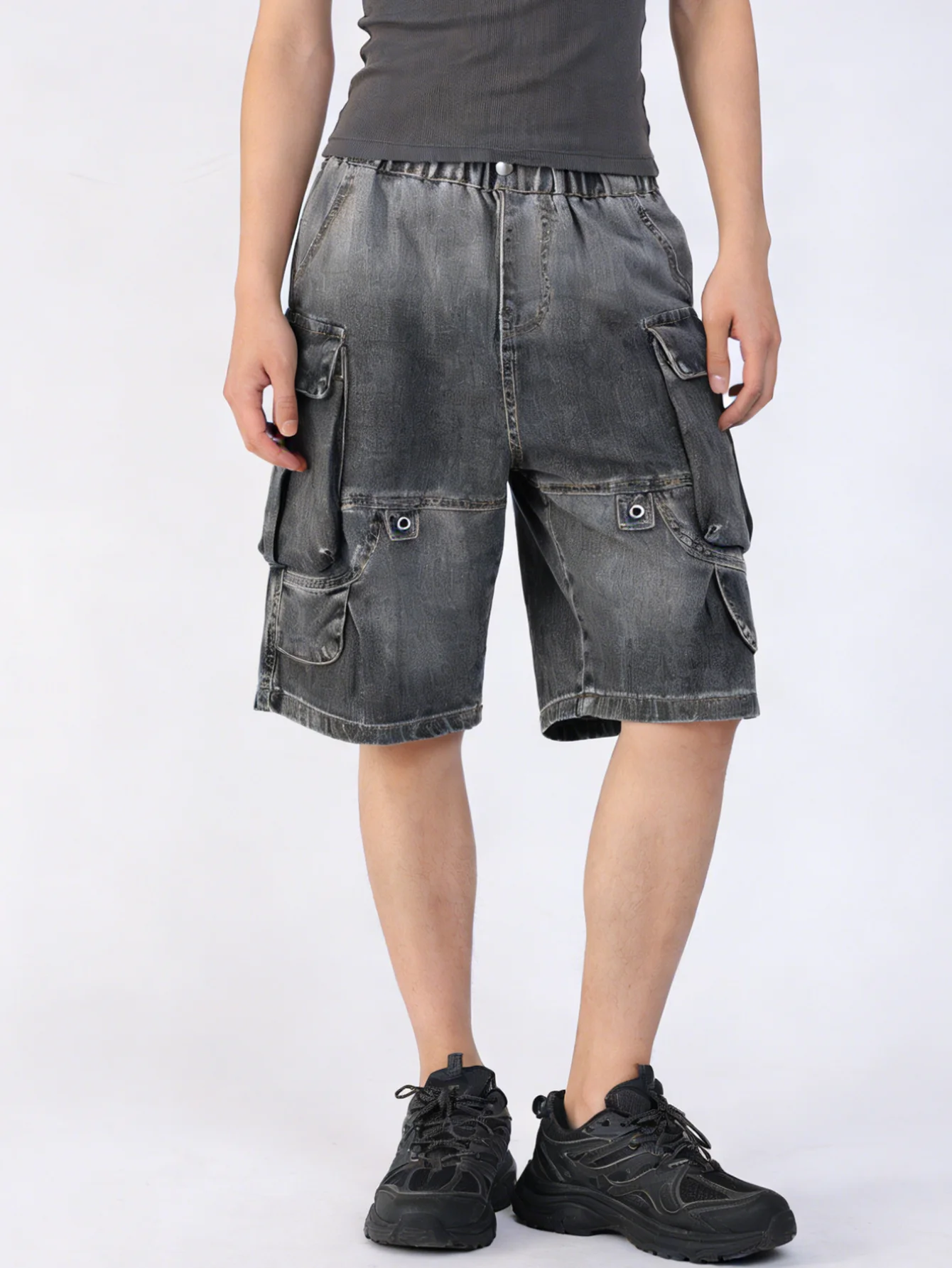 소년 및 청소년을 위한 여름 작업복 청바지, 반바지, 크롭 팬츠로 일상복, 학교, 레저, 야외 활동에 적합합니다.