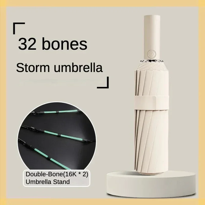 

Waterproof 32 Bone Windproof Sunshade Uv Umbrellas For And Double Automatic Sunny Men Umbrella Ultra-strong Rainy Sunproof