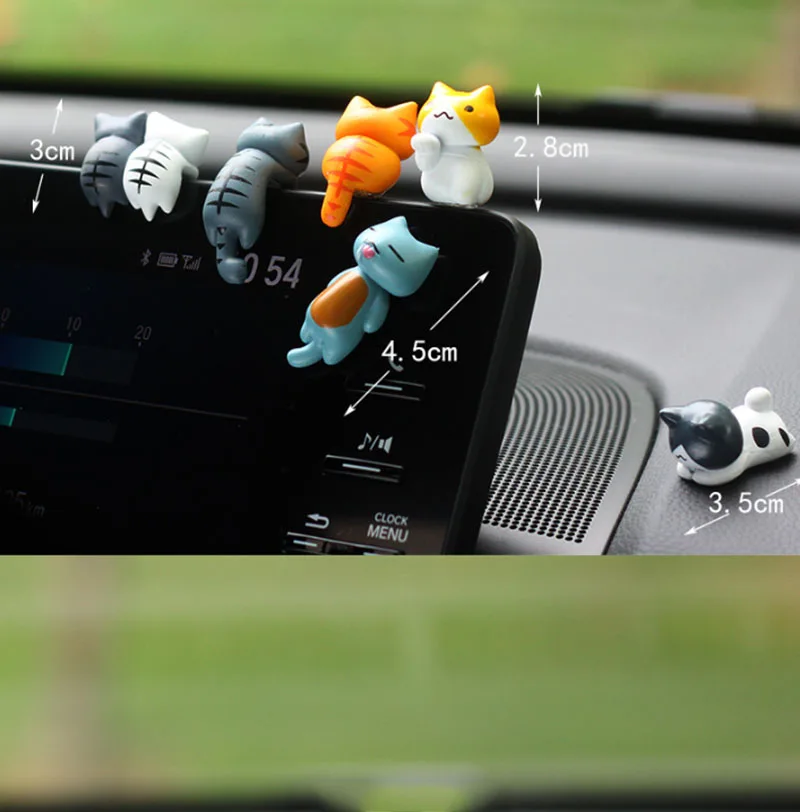 6pcs PVC Cartoon Cat Figurines for Car Dashboard, Plant Pots, and Screen Edge Decor S810c4a3d53d748dd90b93aa83c6fce5b2