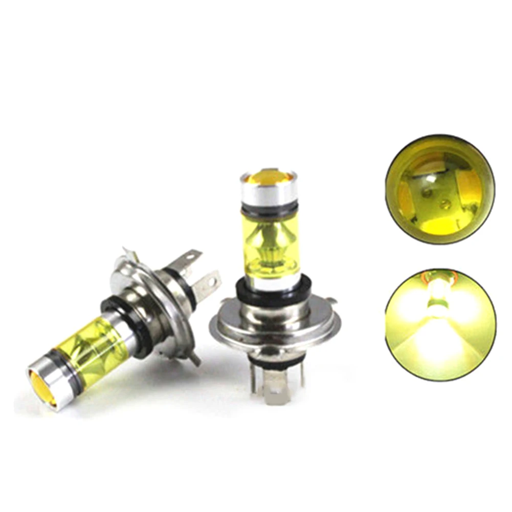 

2X H4 6000K Yellow 100W LED Headlight Light Fog Lamp Bulbs Fit For Toyota Cars Front Lighting Accessories