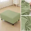 All-inclusive Pedal Cover PU Leather Waterproof Ottoman Cover Imitation Lambskin Stretch Footstool Cover Furniture Protector 5