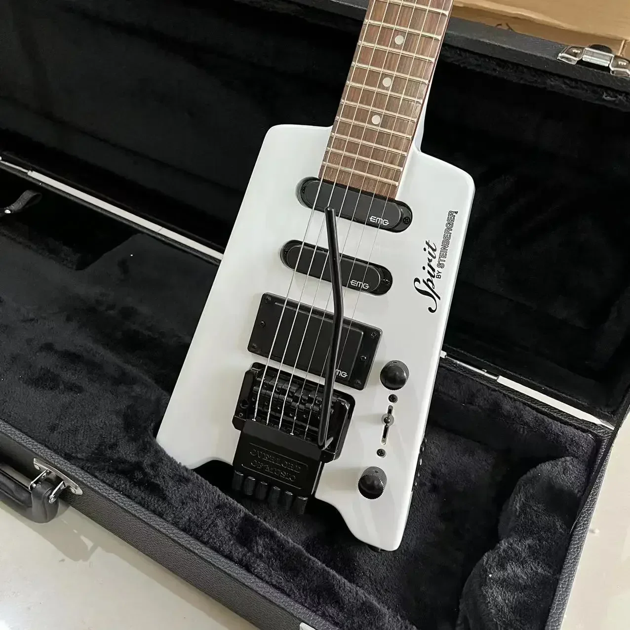 Chitarra Elettrica Steinberger, Corpo In Mogano, Colore Bianco, Tastiera In Palissandro, Hardware Nero, Guitarra A 6 Corde, Spedizione Gratuita