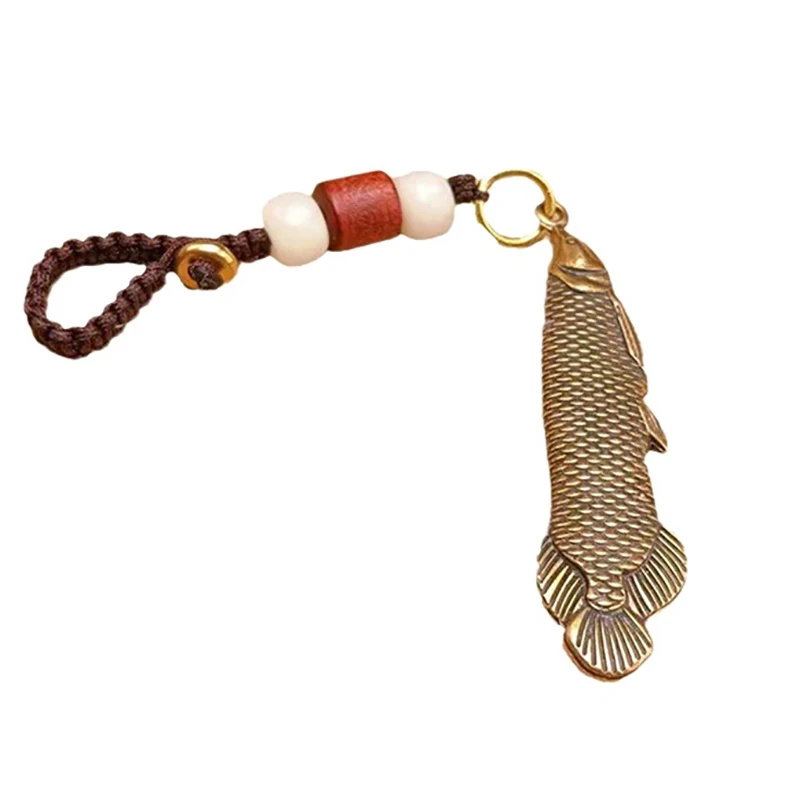 1PCS Retro Charm Brass Fish Charms Pendant DIY Ornament Miniature Keychain Jewelry Home Decoration Craft Souvenir Gift