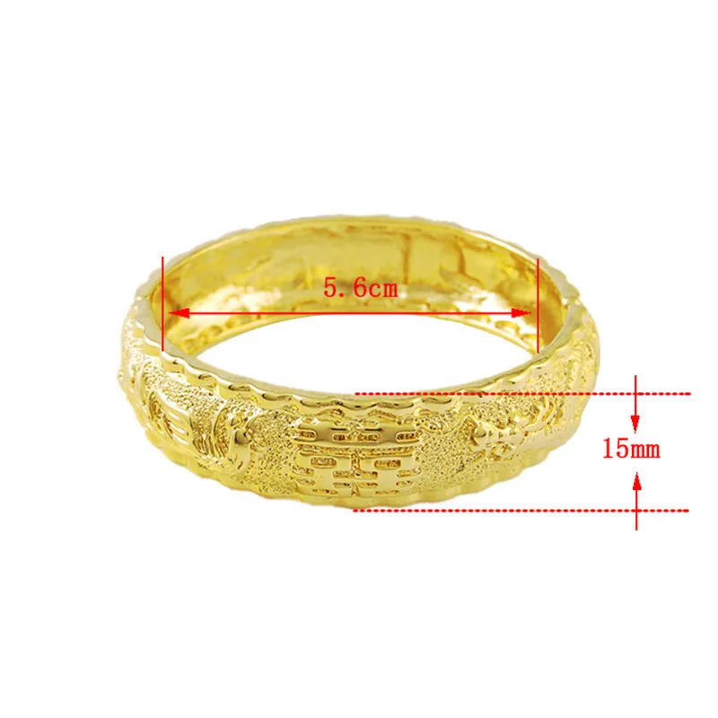 24K Real Gold Bracelet Hi Word Gold Bracelet Plating for Women's Wedding Jewelry Gifts