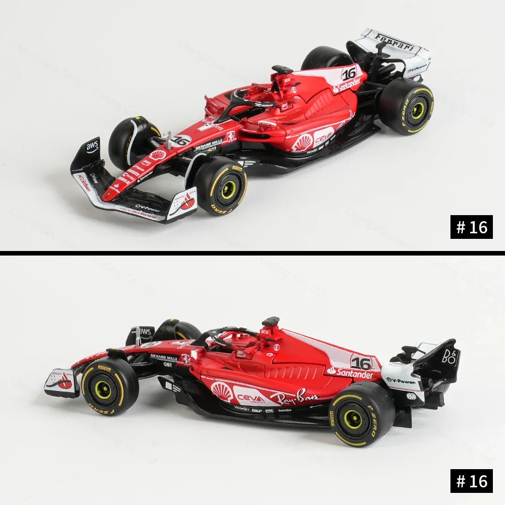 Bburago 1:43 Ferrari 2023 SF23 Las Vegas #16 #55 F1 Racing Formula Car Static Simulation Diecast Alloy Model Car 5