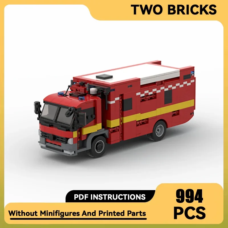 

Moc Building Bricks Car Model London Fire Brigade - Command Unit Technology Modular Blocks Gift Christmas Toys DIY Sets Assembly