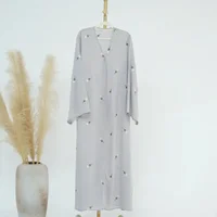 Cardigan Kimono brodé noir Abaya dubaï, caftan musulman de luxe pour femmes, vêtements islamiques turcs, nouvelle collection 2025 5