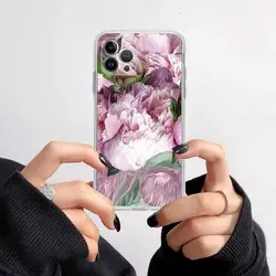 Elegant Pink and Purple Peony Flower Transparent Phone Case - 6plus or 6s plus (A1)