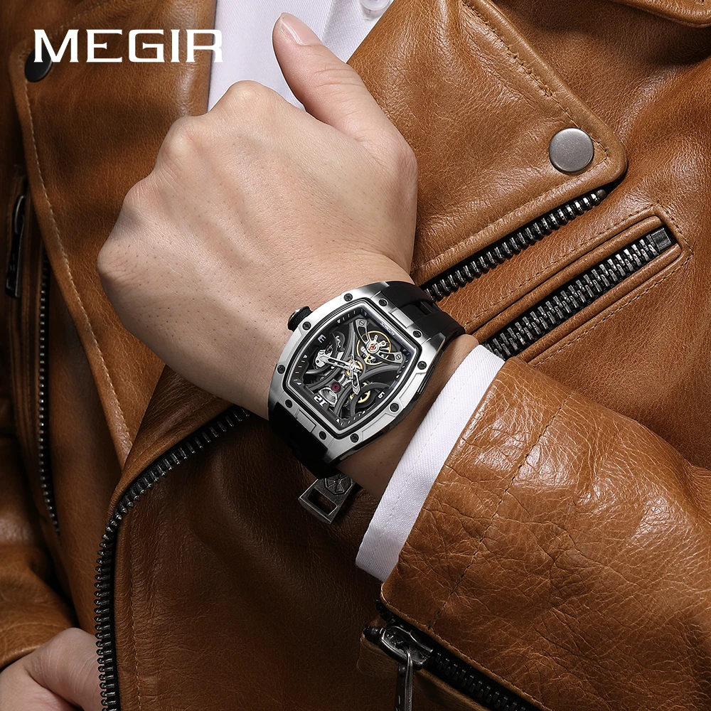 MEGIR 2026 New Men Automatic Mechanical Watches Men Luxury Brand Movemen Stainless Steel Waterproof Watch Relogio - 4