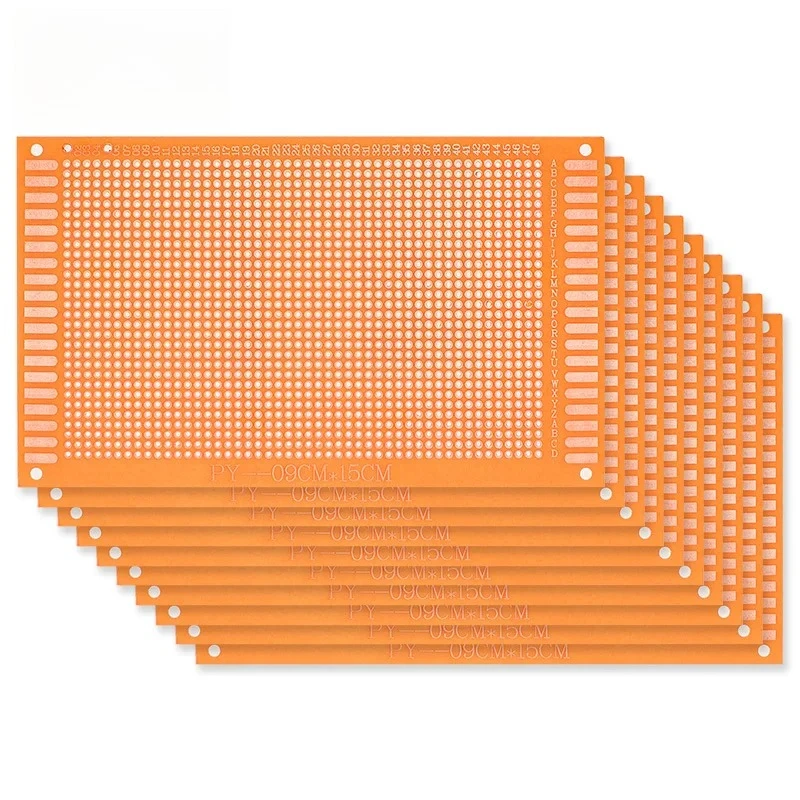 5PCS 9x15cm 단일 측면 프로토 타입 PCB 범용 실험 베이클라이트 플레이트 Arduino 용 노란색 9*15cm 회로 기판