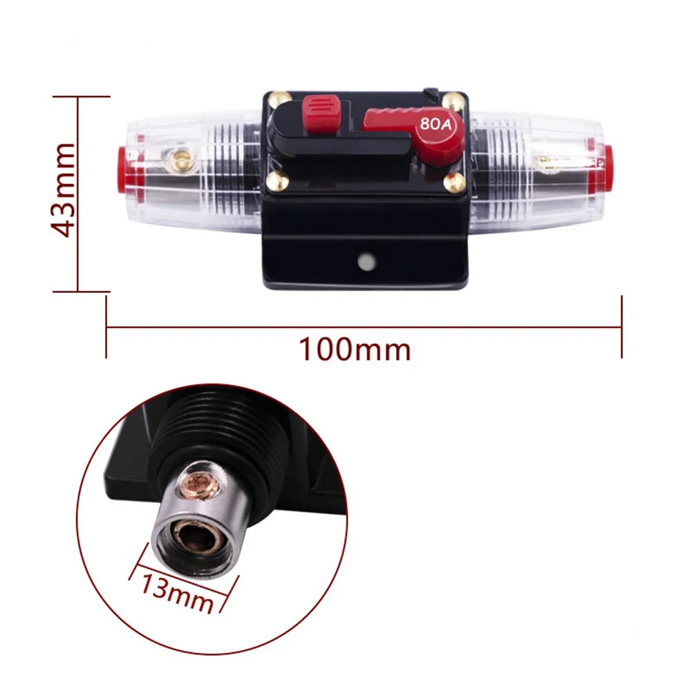 Circuit Breaker Resettable Fuse 12V-48V Car Truck Circuit Breaker Self-recovery 20A 30A 40A 50A 60A 80A 100A 125A 150A Auto Audio Fuse Holder Power Insurance