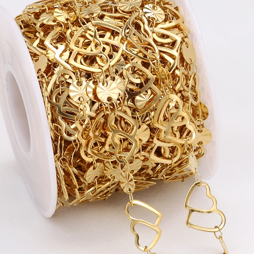 2Meter 1Meter Edelstahl Prägung Liebe Herz Blatt Ketten Halskette Armband Schmuck Machen DIY Kette Liefert Großhandel – Detail 10