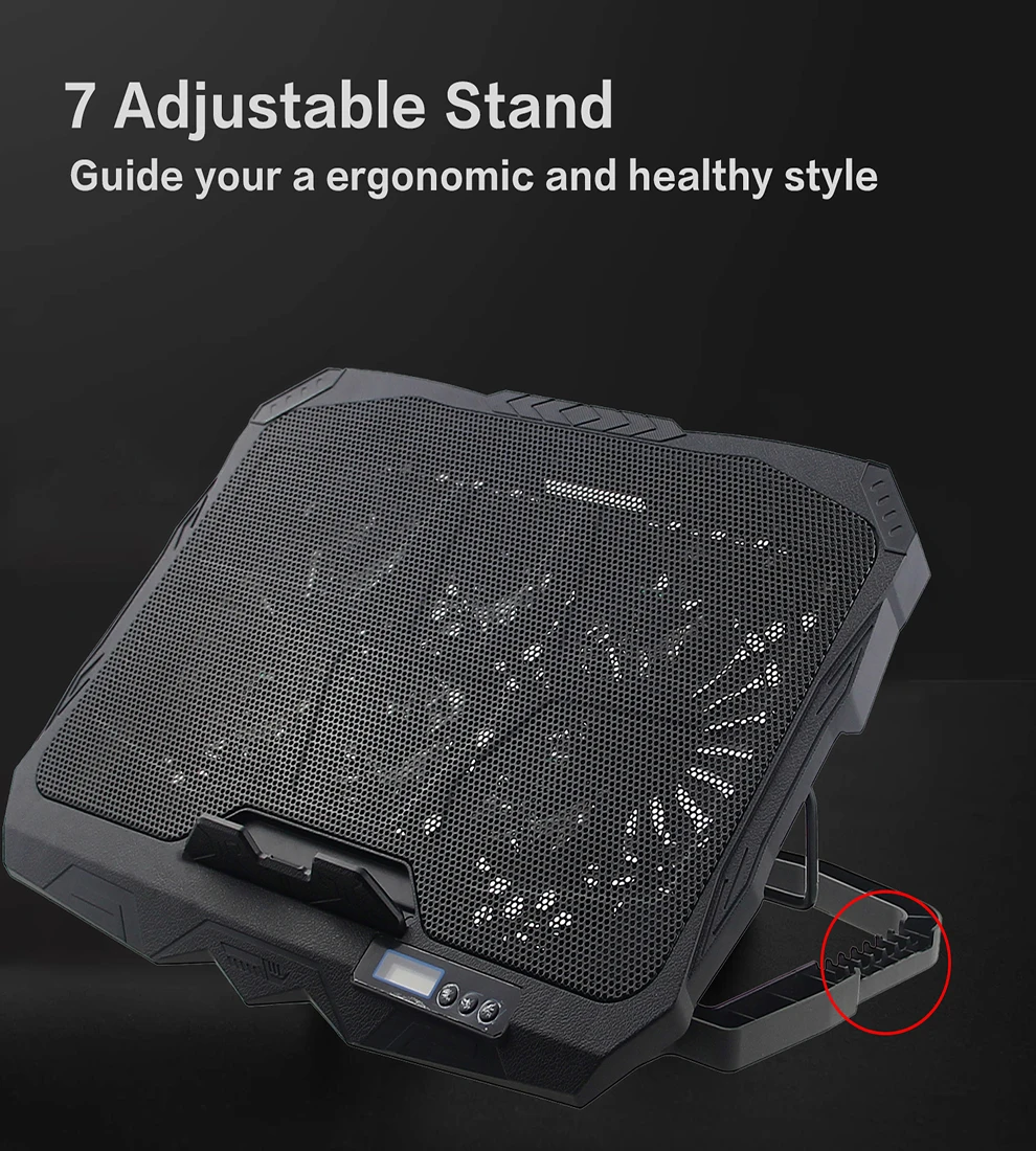 Laptop Cooling Stand for 17 Inch Notebook with 6 Fans Speed Adjustable Gaming Cooling Laptop Stand Cooler