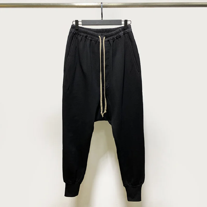 

High Street Men's Pants Fashion Full Length Sweatpants Casual Cotton Owens Cargo Pants Streetwear Drawstring Men Trousers