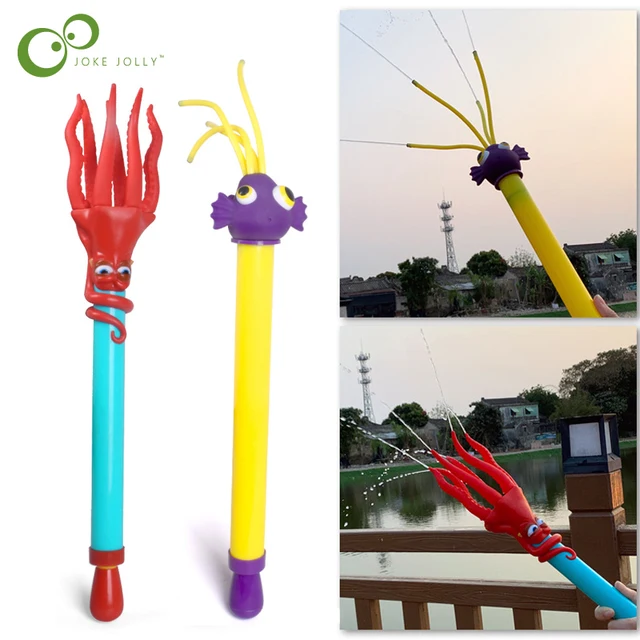 Children's Pull-out Water Gun Funny Octopus Flounder Summer Beach Toy Game Outdoor Entertainment Multi-person Interaction XPY 1