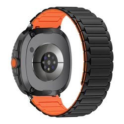 Sport Silicone Magnetic Replacement Band - Galaxy Watch Ultra 2 (Black Orange)