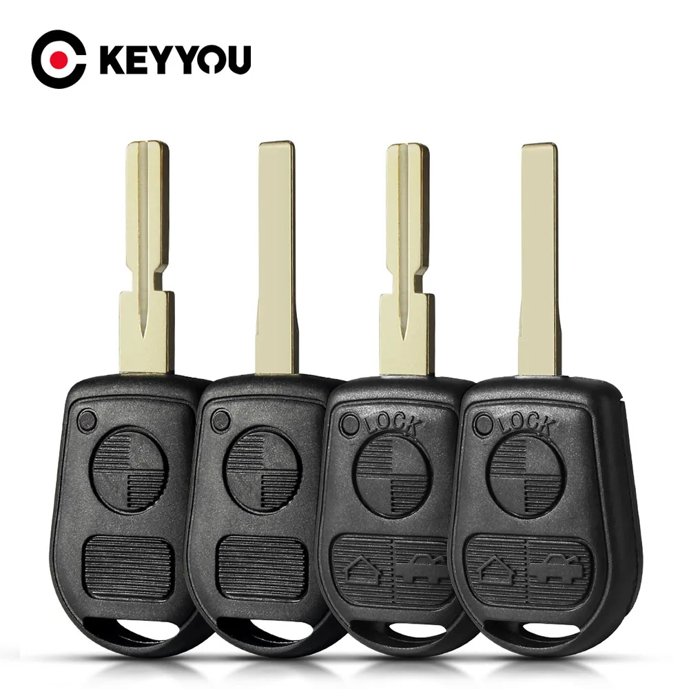 

KEYYOU 10PCS For BMW E31 E32 E34 E36 E38 E39 E46 Z3 3 Buttons Uncut Blade Car Key Remote Key Case Shell