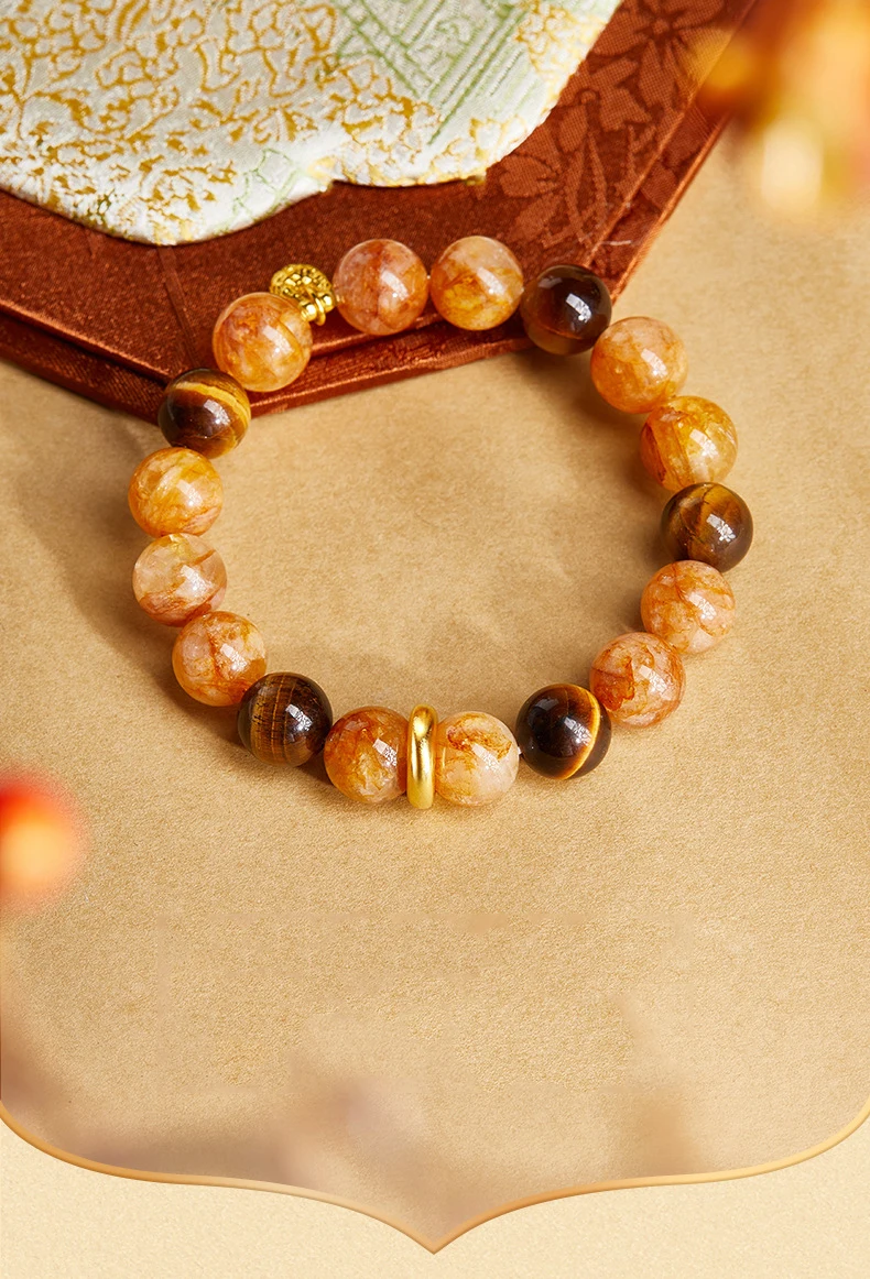 Mode Natürliche Tigerauge Stein Armbänder Buddha Healing Imitation Bernstein Perlen Armreif für Männer Frauen Yoga Energie Schmuck Geschenk – Detail 1