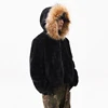 PFNW High Quality Fleece Hooded Quilted Padded Jackets Men's American High Street Warm Fur Collar Short Zipper Coat New CPG2408 3