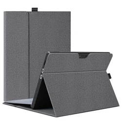 Premium Folio Stand Protective Case with Stylus Holder (Grey)