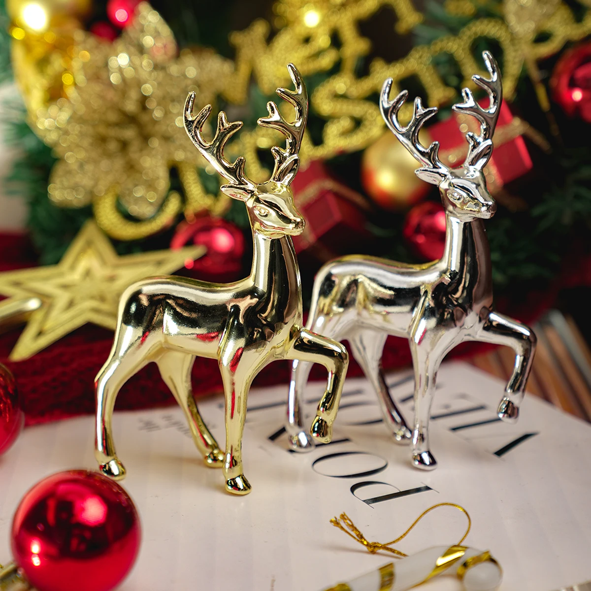 Gold Deer Statue Reindeer