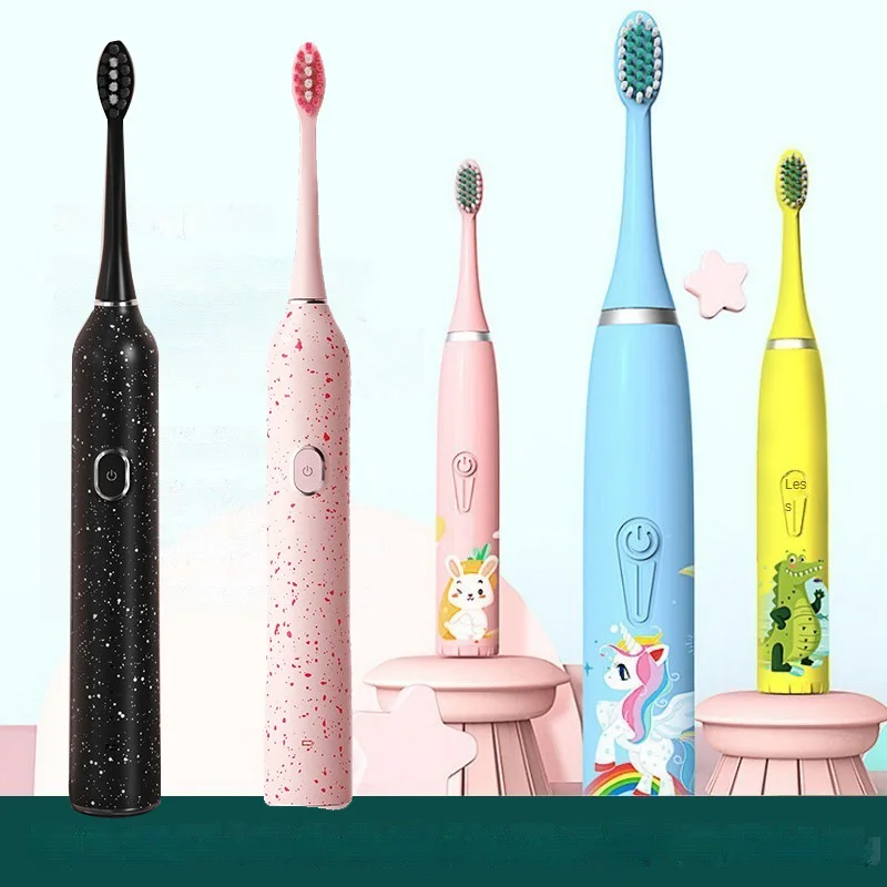 Sonic Electric Family Gift Set Toothbrush Kids Battery Mode Adult USB Rechargeable Starlight Colour Soft Bristles Waterproof sonic electric family gift set toothbrush kids battery mode adult usb rechargeable starlight colour soft bristles waterproof