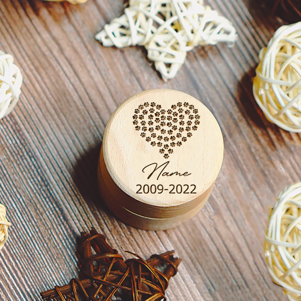 Personalisiertes Haustier Andenken - Hundepfote Fellaufbewahrung Aus Holz