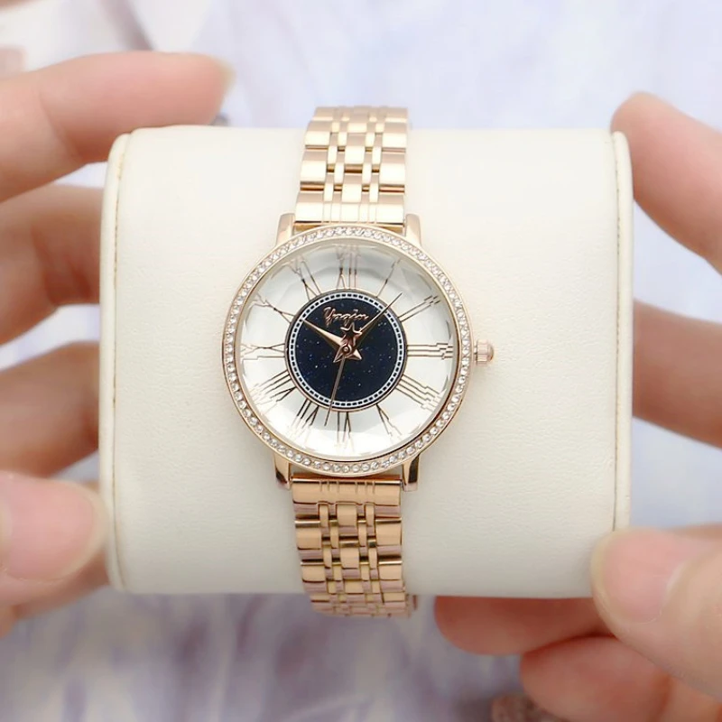 

Luxury Jewelry Quartz Watch Waterproof Stainless steel Strap Rose Gold Watch for Women Fashion Watch accessories for women