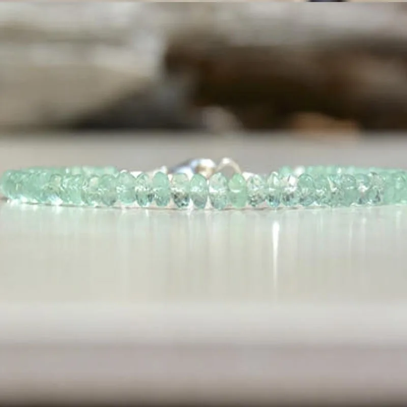 Aquamarine bracelet Natural stone green bracelet Black Beaded Bracelets Womens Jewelry beaded bracelet,stone bead bracelet,natural stone bracelet