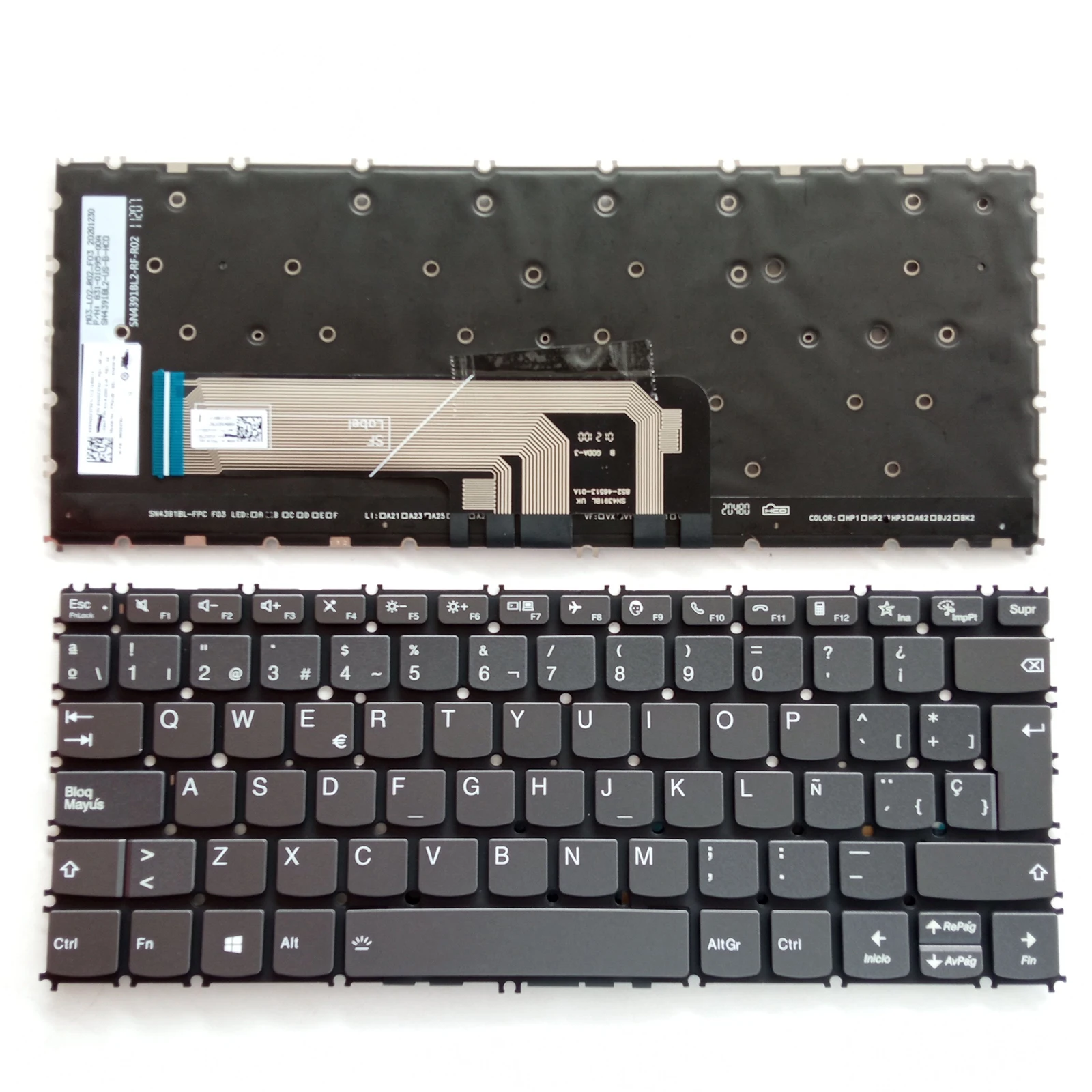 

New for Lenovo Yoga Pro 13s Carbon 2021 keyboard SP Gray Backlit