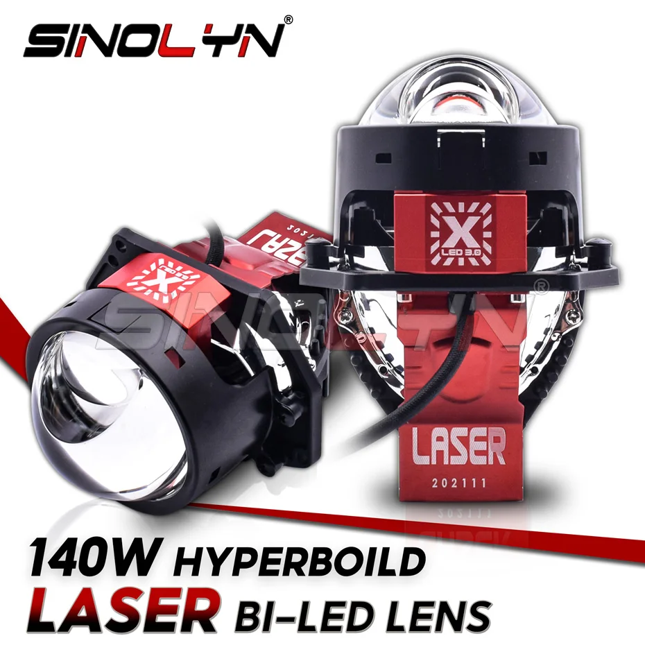 Sinolyn 140 واط LED أضواء Hyperboloid الليزر بيلت هيلا مصابيح السيارة الأمامية كشاف ضوئي العدسات ل المصابيح الأمامية 27300LM التحديثية