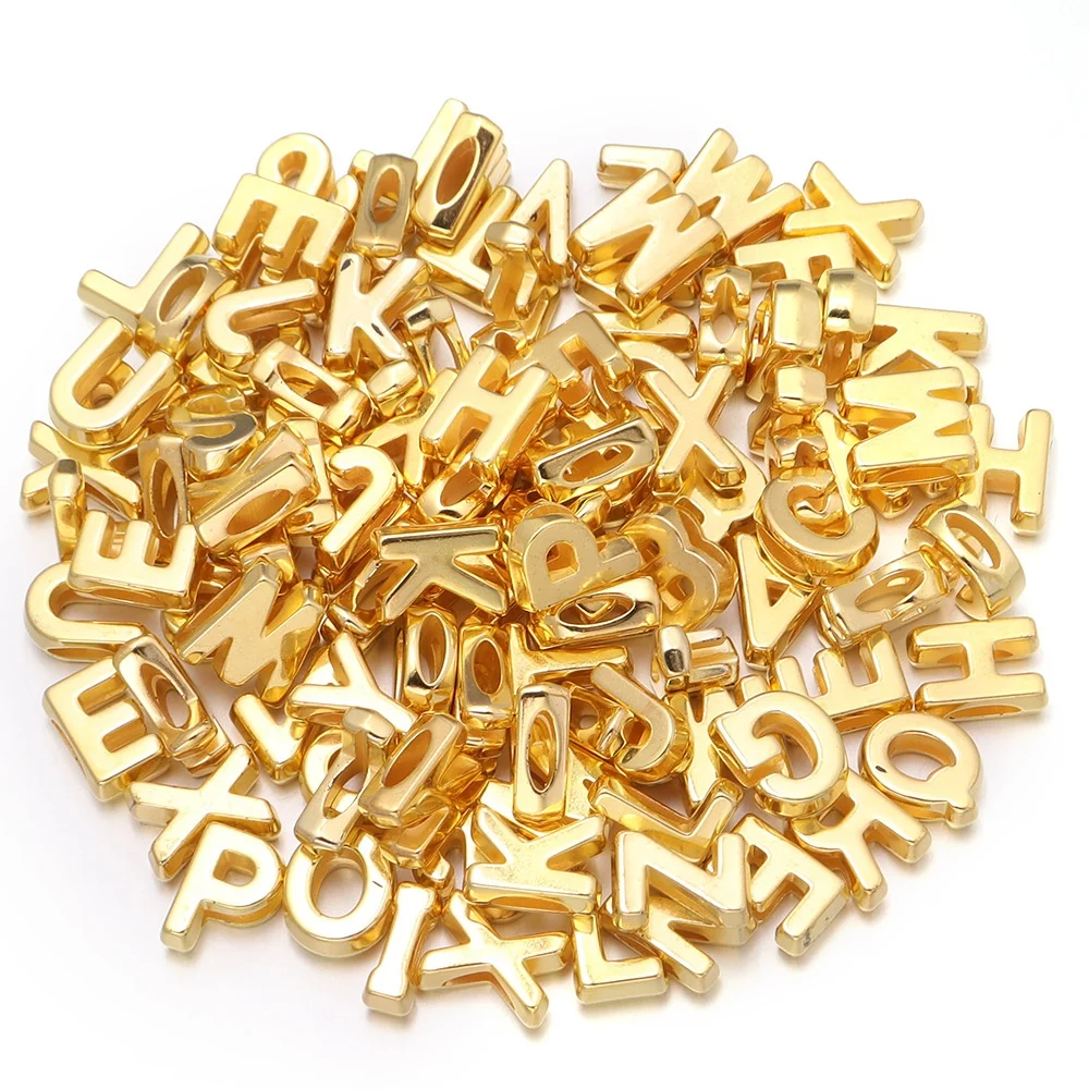 100/200 Stück A-Z Alphabet-Buchstabenperlen für die Schmuckherstellung, Armbänder, Halsketten, Schlüsselanhänger, Schnürsenkel, Basteln, Partyschmuck