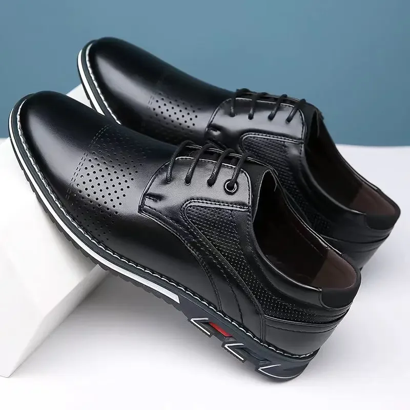 Fashion Black Dress Shoes Mens Business Leather Oxford Social Luxury Shoes Prom Casual Footwear big size 48 49 50 51 52 53 6