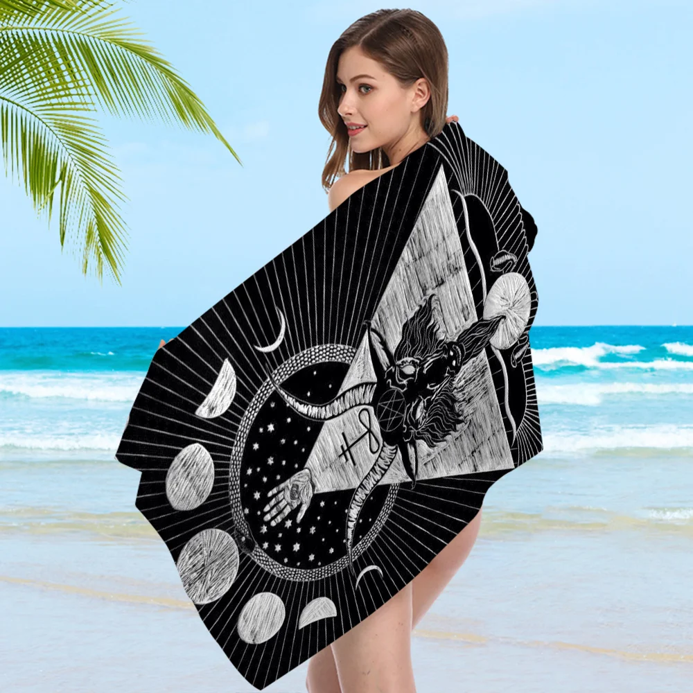 Satanic Big Microfiber Beach Towels Quick Dry Towel Sand Beach Towels Pool Towel For Travel Swim Pool Yoga 5