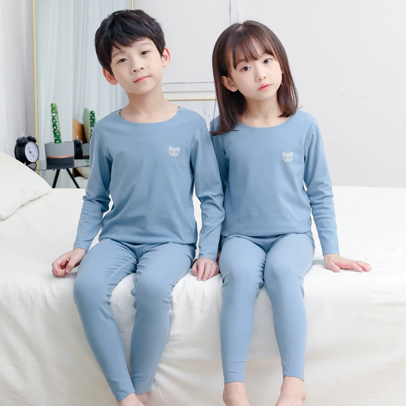 어린이 S 열 속옷 소년 가을 옷과 바지 정장 소녀 언더 셔츠