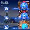 Christmas Inflatable Balls Decorations Blow Ups Christmas Ornament Blue Ball with Santa Gift Designed Pattern Indoor Outdoor Toy 4