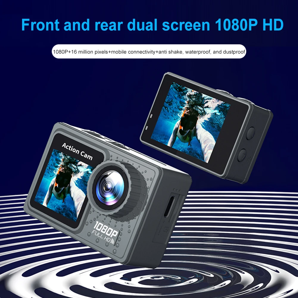 WiFi Action Camera 30m Waterproof Exercise Video Recorder 120° Wide Angle Underwater Camera with Accessories Kit 2