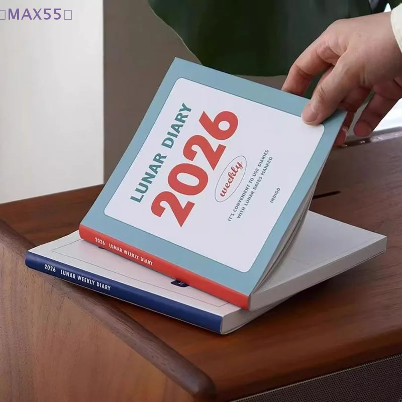 【MAX-55】2026 스케줄 라이프 플래너 북 미니멀리스트 캘린더 포함 학생 학습 일기 레트로 저널 노트북 노트패드