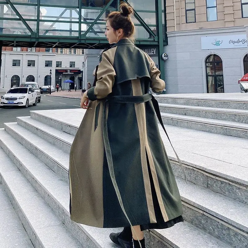 2023 New High-end British Wind Trench Coat Women Mid-length All-in-one Spring Autumn Over The Knee Coat Slim Commuter Coat