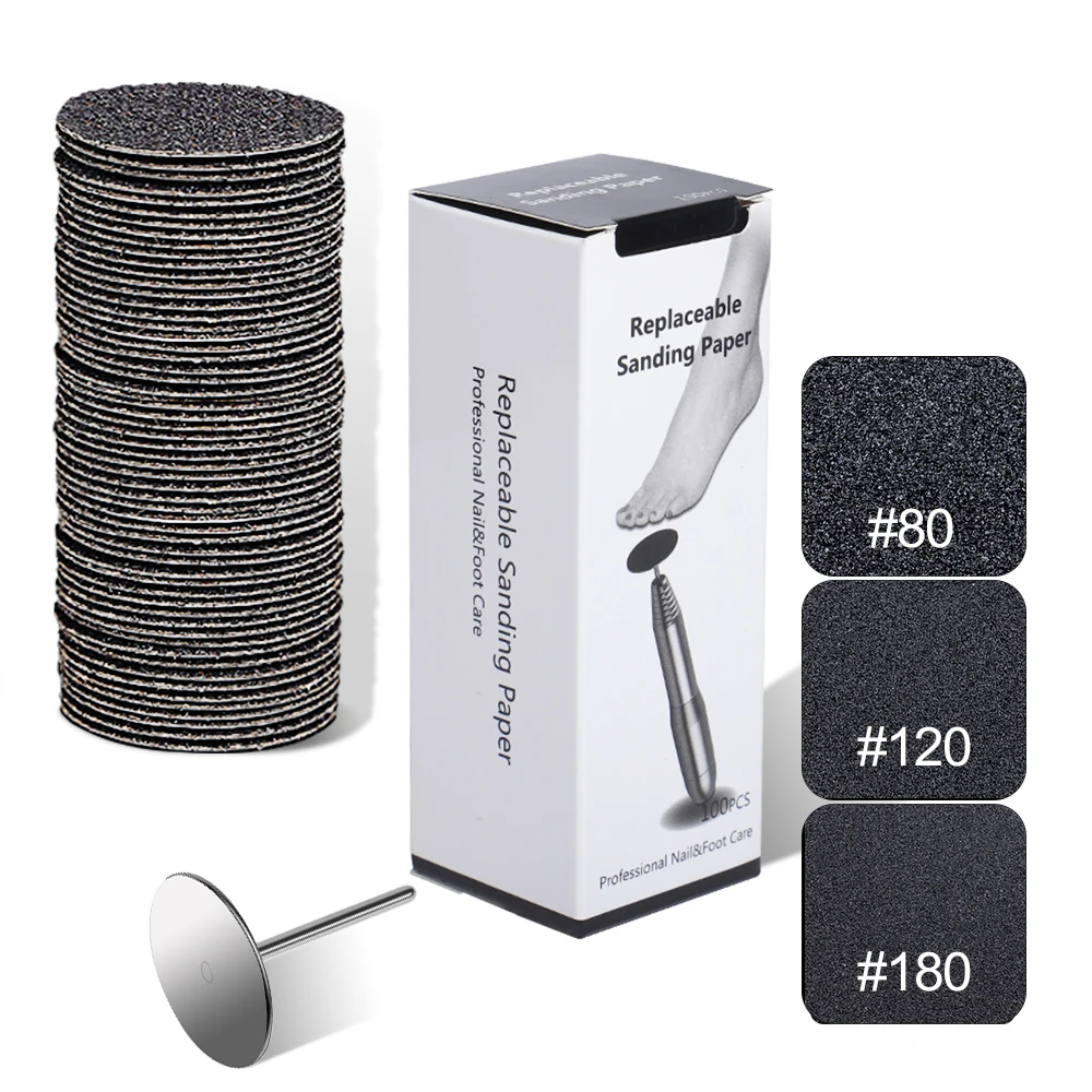 Foot File Replaceable Sandpaper Disc Cuticle Callus Remove Tool For