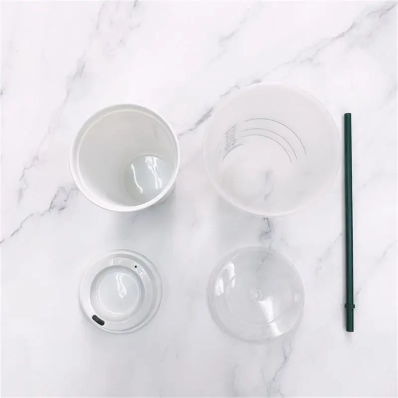 473/710ML Coffee Straw Cup Mugs DIY Plastic Cold Water Cups Portable Reusable Tumbler For Water Coffee Tea Juice Drinking Bottle