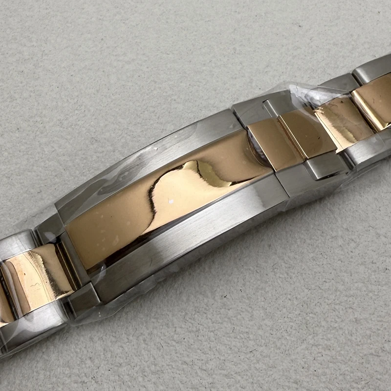 Oyster/Jubilee-Armband, Silber-Roségold, massiver Stahl, 20 mm Breite, Ad-Jubilee-Schnalle, Armband für Datejust NH35-Uhrengehäuse, 36/40 mm – Detail 8